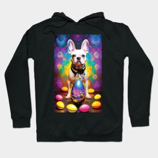 French Bully with Easter Egg Globe Hoodie